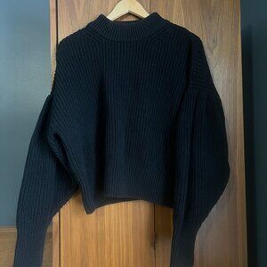 H&M Chunky Knit black Sweater Balloon Sleeves great condition